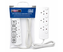 Daewoo Exstention Lead 4 Way 13 AMP 2 Metre Switched