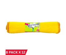 Cleaning Cloths-Bettina Cotton Dusters Yellow (8 Pack x 12)