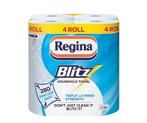 Regina Blitz 3Ply 2 Kitchen Tissue 8 Rolls | 2 X 4 Roll Family Pack -Regina Blitz 3Ply 2 Kitchen Tissue 8 Rolls | 2 X 4 Roll Family Pack